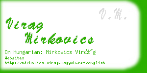 virag mirkovics business card